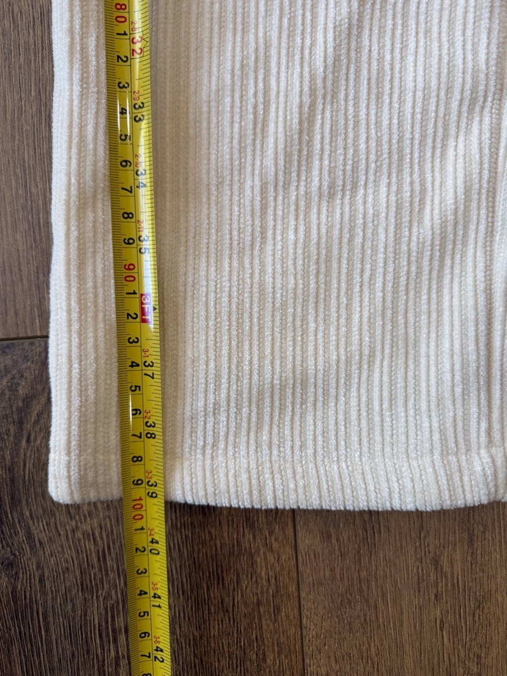 Cream Ribbed Drawstring Lounge Pants. Size M - Picture 6 of 11